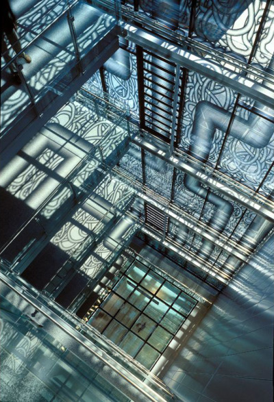 subtilitas:<br /><br />Dominique Perrault - Printed glass atrium in the Innsbruck town hall renovation, Innsbruck 2004.<br />