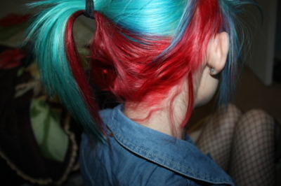 Red And Blue Hair Tumblr