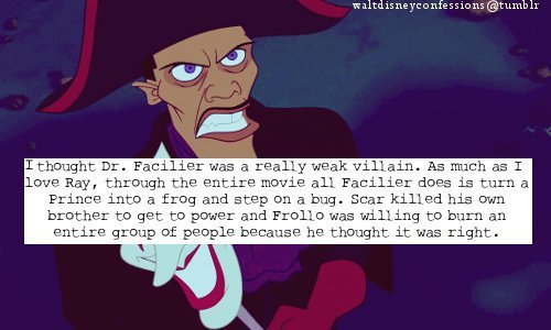 dr.facilier walt disney confessions scar frollo disney villain