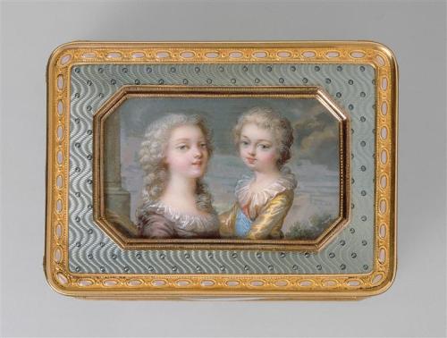 A portrait of Louis Charles and Marie Therese by Adrien-Jean-Maximilien Vachette, circa 1784 - 1785
