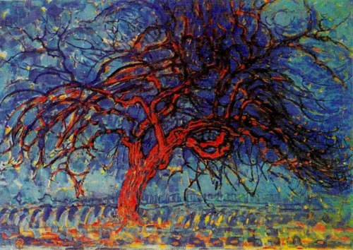 Piet Mondrian: Red Tree (1908), Blue Tree (1909),...