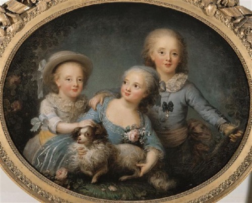 The children of the comte d'Artois (Charles, Sophie and Louis) by Rosalie Filleul, 1781