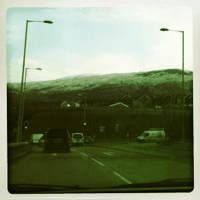 porth rhondda valleys wales south wales pop factory snow january tree cool car road gif