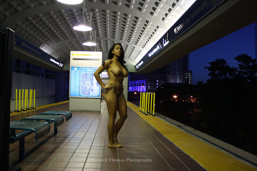 Latina nude in public