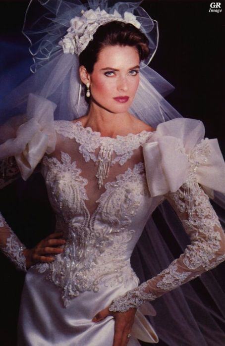 Just Eighties Fashion Carol Alt Wearing A Super 80s Wedding Dress