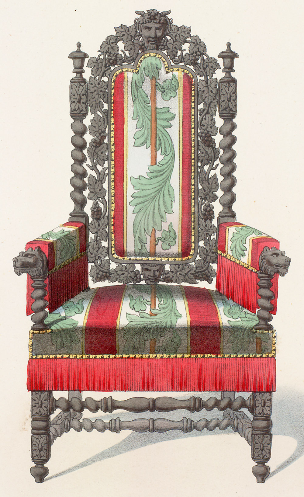 Turning The Book Wheel Armchair In The Renaissance Revival Style