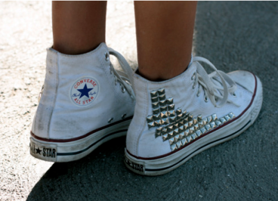 white studded converse low top