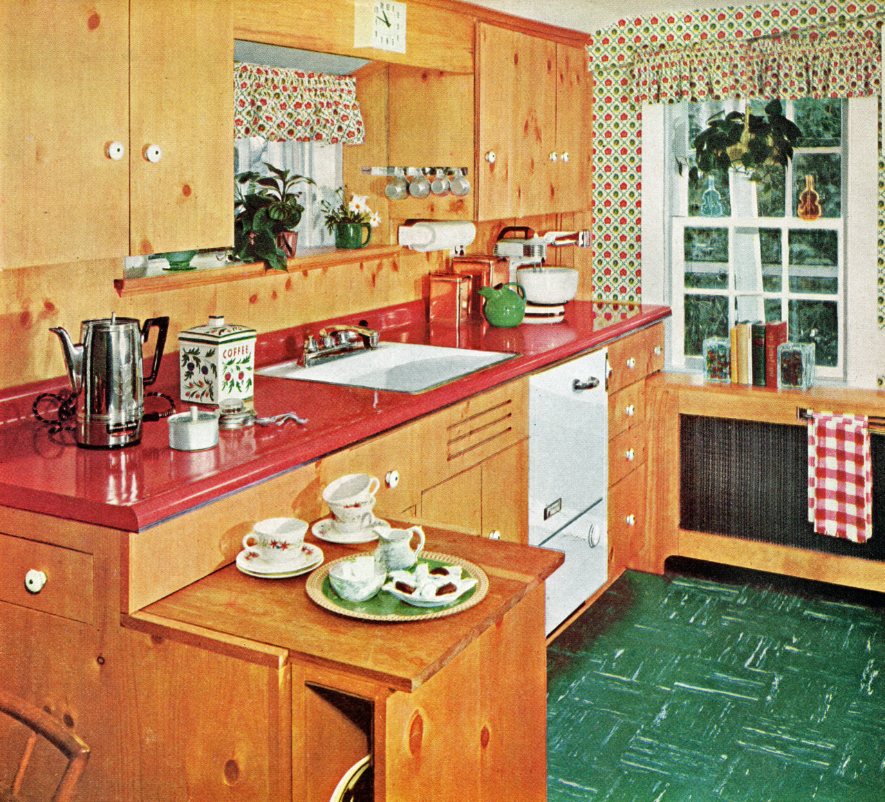 Remarkably Retro Knotty Pine Kitchen Late 1950s