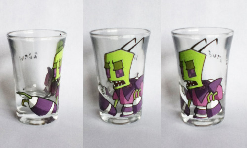 invader zim almighty tallest red almight tallest purple shot glass custom paint alcohol art