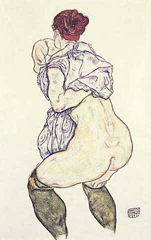 Woman undressing | Egon Schiele | 1917