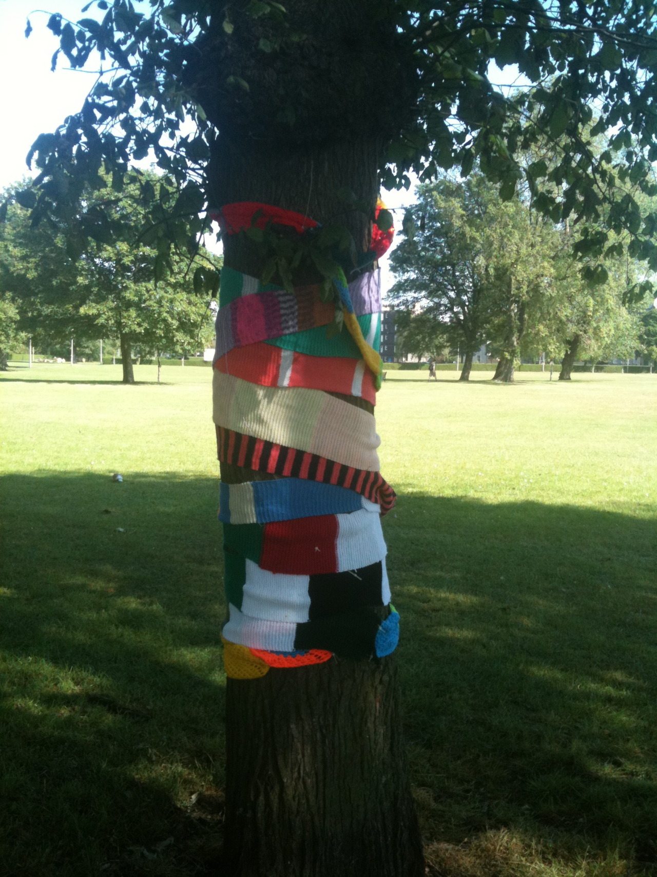 knit works - Guerilla knits at Leith Links 2011