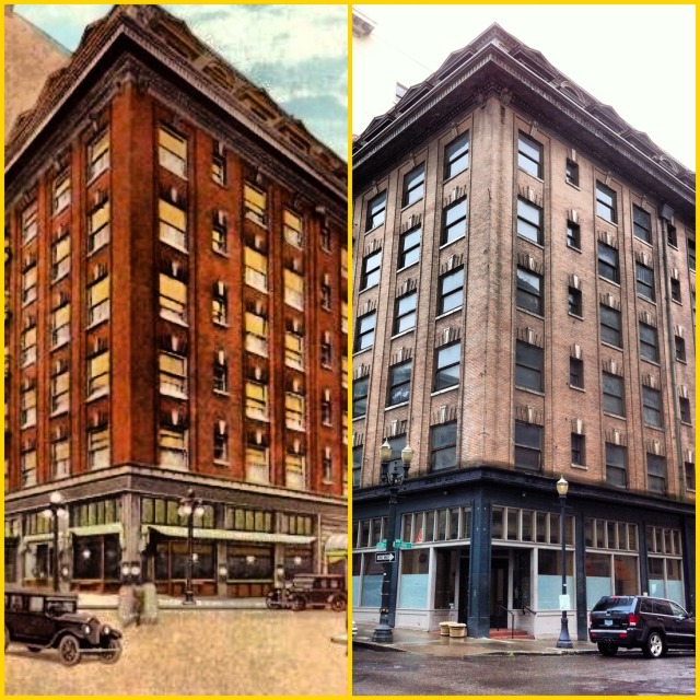 Hotel Cornelius then  built 1908  and now      PDX  Then Now