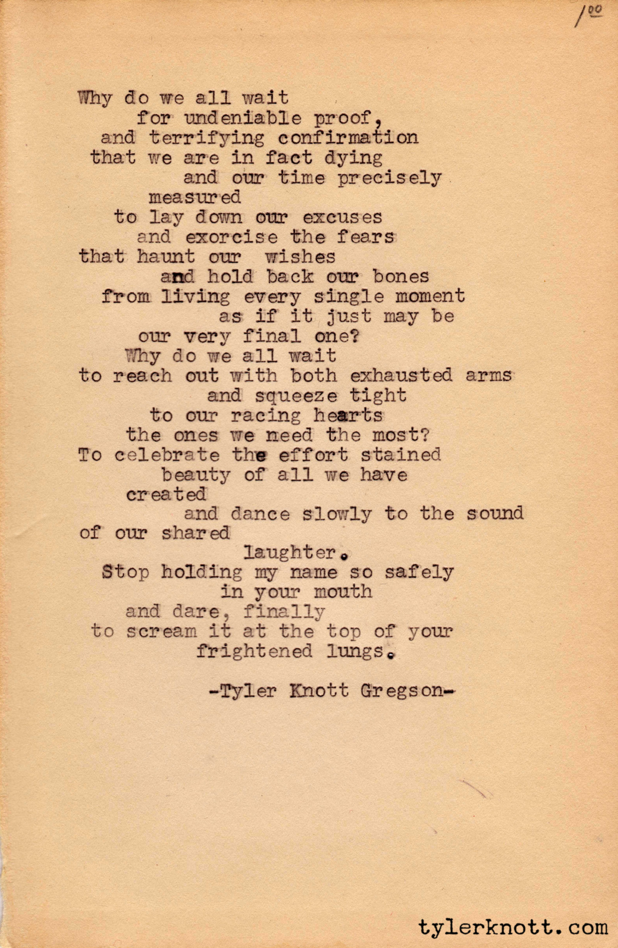 Tyler Knott Gregson — Typewriter Series #6 by Tyler Knott Gregson