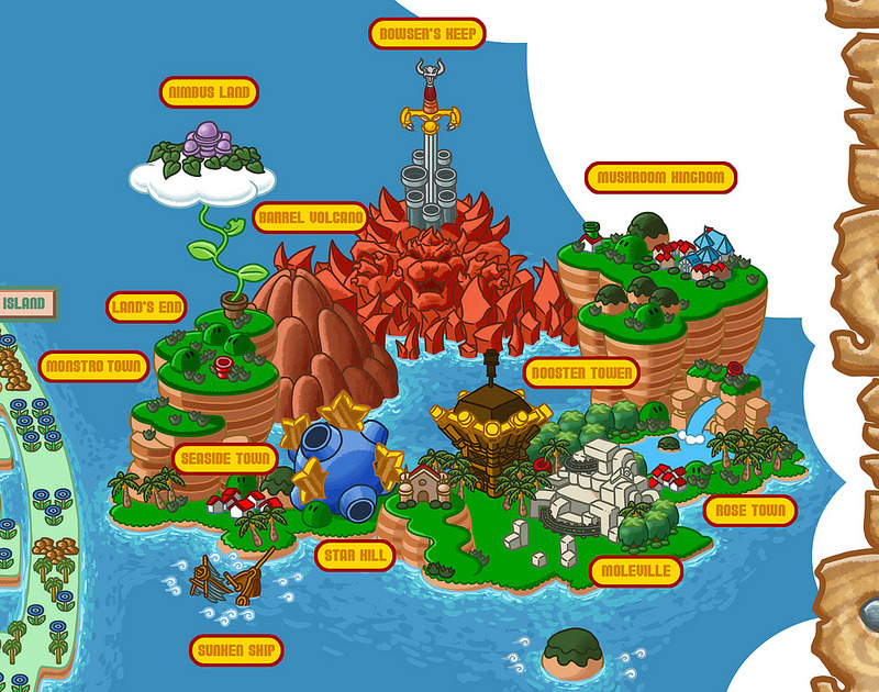 Map Of The Mushroom Kingdom