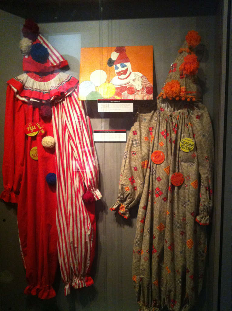 John Wayne Gacy’s clown costumes and self portrait...