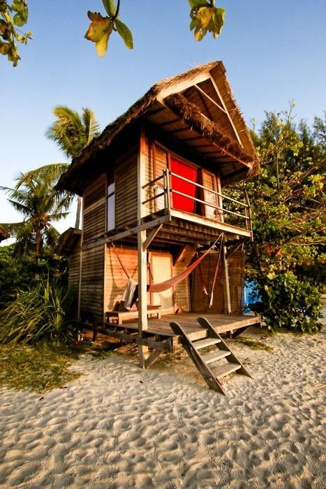 Beachy Homes - A Tiny, 2-story Tropical Beach House.