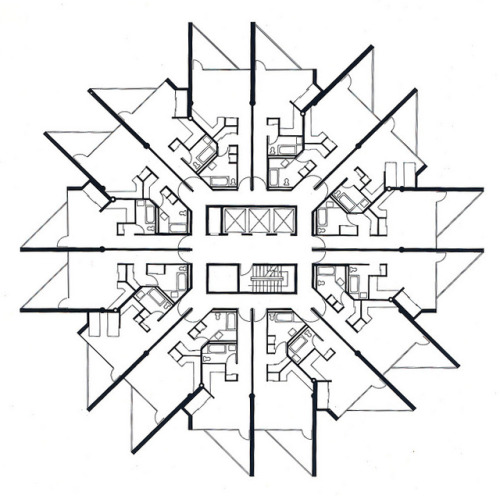 archidrawings:© paul rudolph - tower typical studio floor plan...