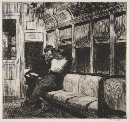 paperimages:Edward Hopper, Night on the El Train, 1918