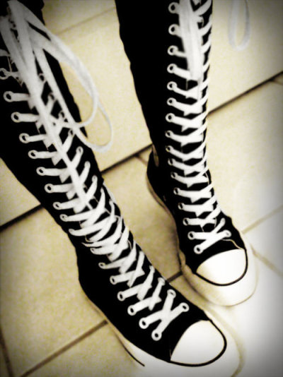 converse over the knee