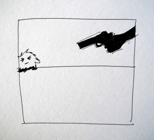 shooting murdrer gun cowering fear pen and ink drawings black and white pen sketch drawing