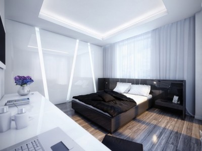 homedesigning:<br /><br />(via Futuristic Black and White Apartment)<br />