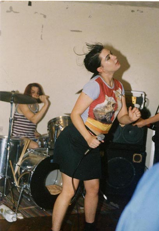 “ Bikini Kill on April 17th, 1996 at Cumberland Arms, Byker, England
”