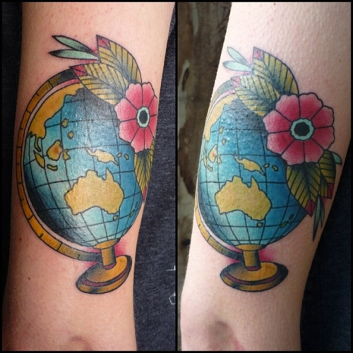 globe tattoo on Tumblr