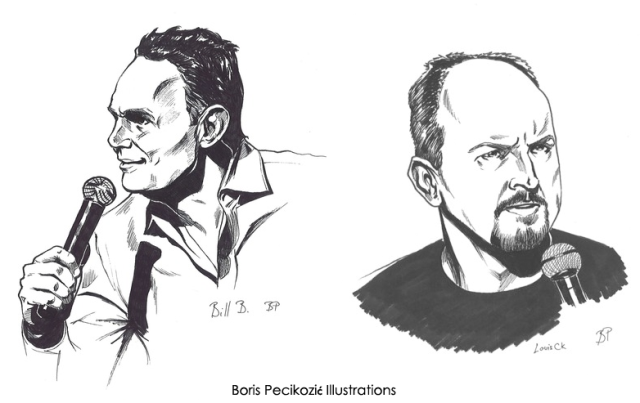 Laughspin — Amazing illustrations of Bill Burr and Louis CK by...