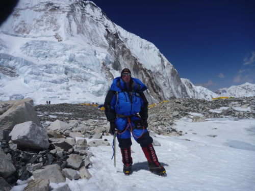 Taking a hike from Camp 2 to the Lhotse face, trying out my...