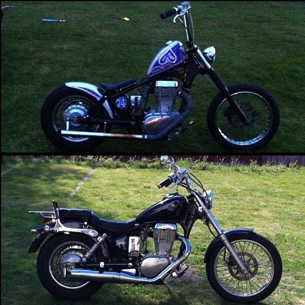 Lakss Tattoo Before  and after  bobber  chopper  