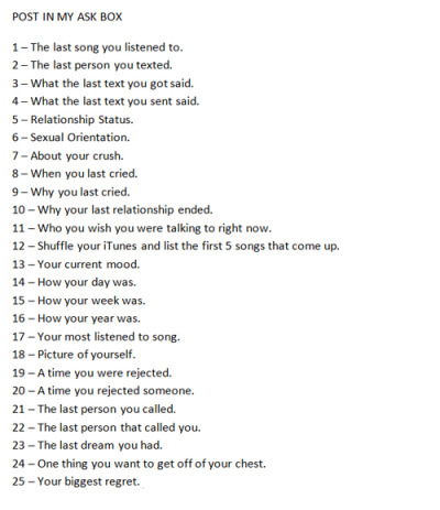 List Of Questions Tumblr