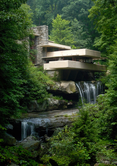 the-design-nerd:<br /><br />Fallingwater, by Frank Lloyd Wright; photo by Lee Sandstead<br />