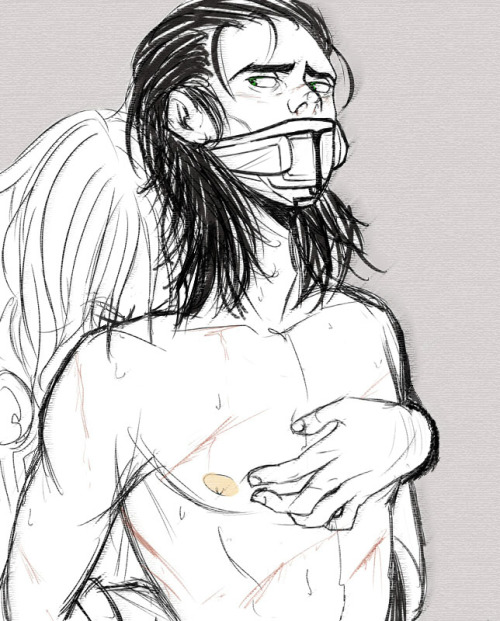 marty-mc:Quick sketch. I wanted to draw some rough Thorki sex...