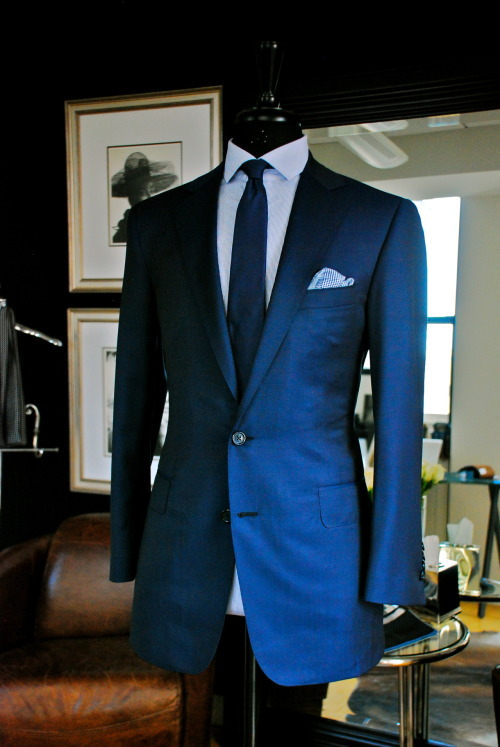 manolocostanewyork:Air Force Blue 2 Button Notch Suit, Super...