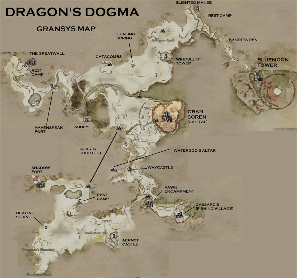 Gelatinous Dude Dragon S Dogma Worldmap Click To Enlarge Xbox