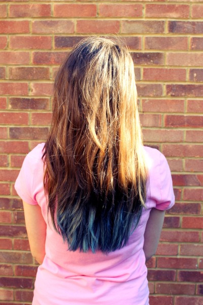 Brown Hair With Blue Dip Dye Tumblr