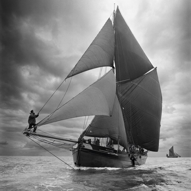 vintage sailboat black and white
