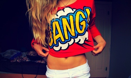 bang cropped shirt sexy