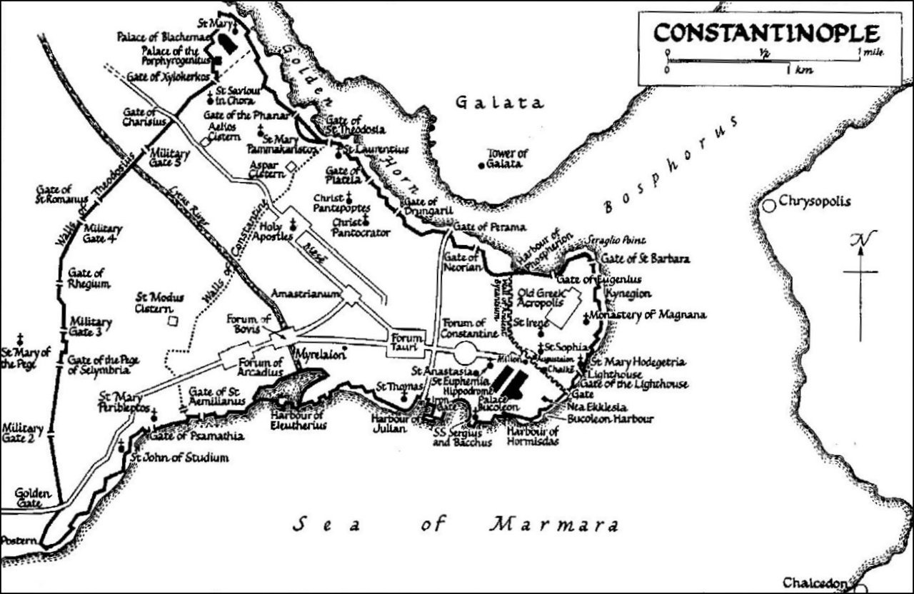 Константинополь карта древняя