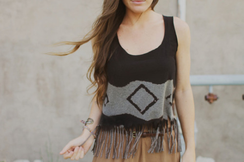 Anyone can make this Coachella-cool fringed crop top courtesy of...