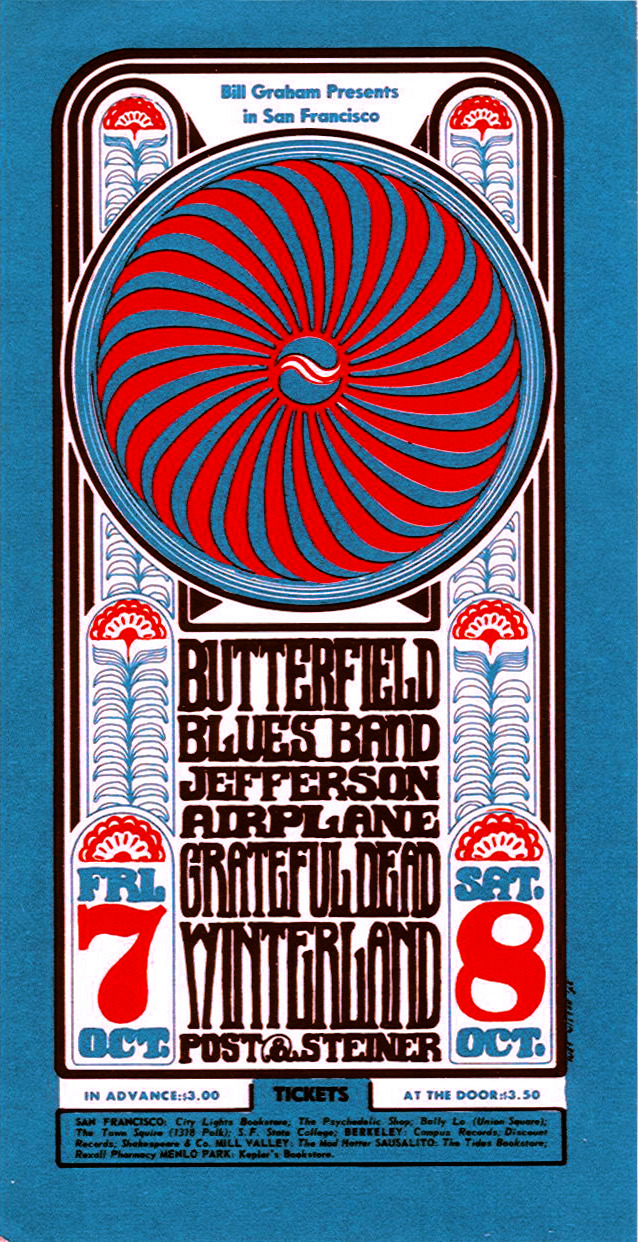 Canned heat 1967 poster Grateful dead Kaleidoscope club Jefferson airplane
