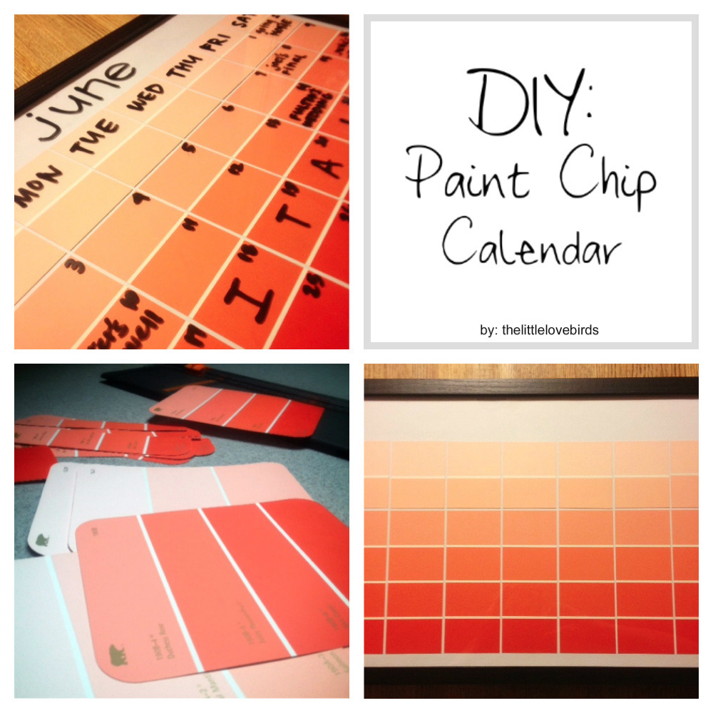 DIY Paint Chip Calendar by thelittlelovebirds nails X infinity