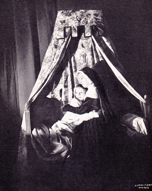 “You will have to kill me to take him.”
A production still from the play Madame Capet by Marcelle Maurette
source: my scan