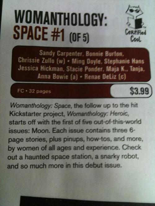 Womanthology SPACE ad from previews.