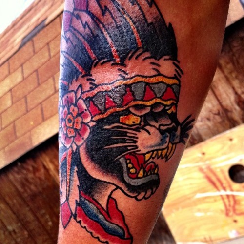 papajoestattoo:Panther tattoo by Dru Craig (Taken with...