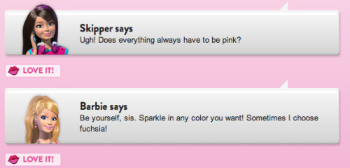 “#barbie #pink #fuchsia #glitter and sparkle #skipper“So this is...