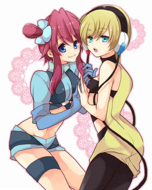 Hm, how about Pokémon's Skyla and Elesa indulging in some yuri? 