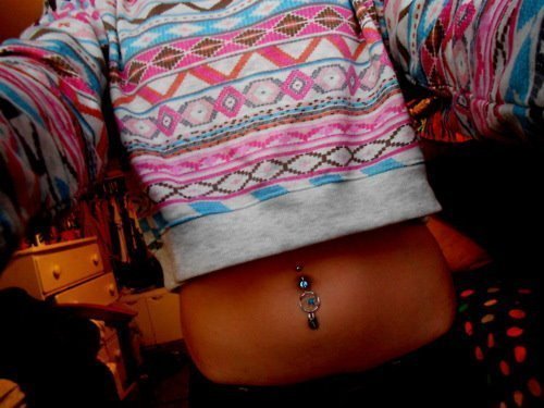 cropped shirt crop shirt belly button belly button ring piercing pierced stomach