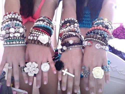 hipster rings bracelets cute girly outfits