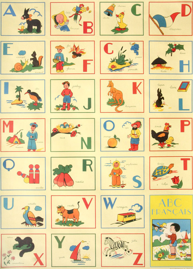 maxitendance decorative vintage french alphabet